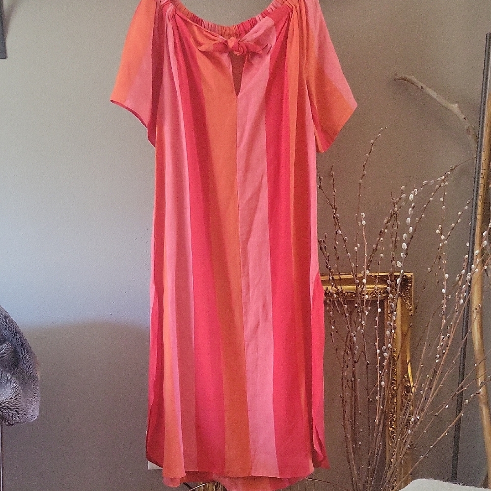 Mara Hoffman Pink and Red Swim Top